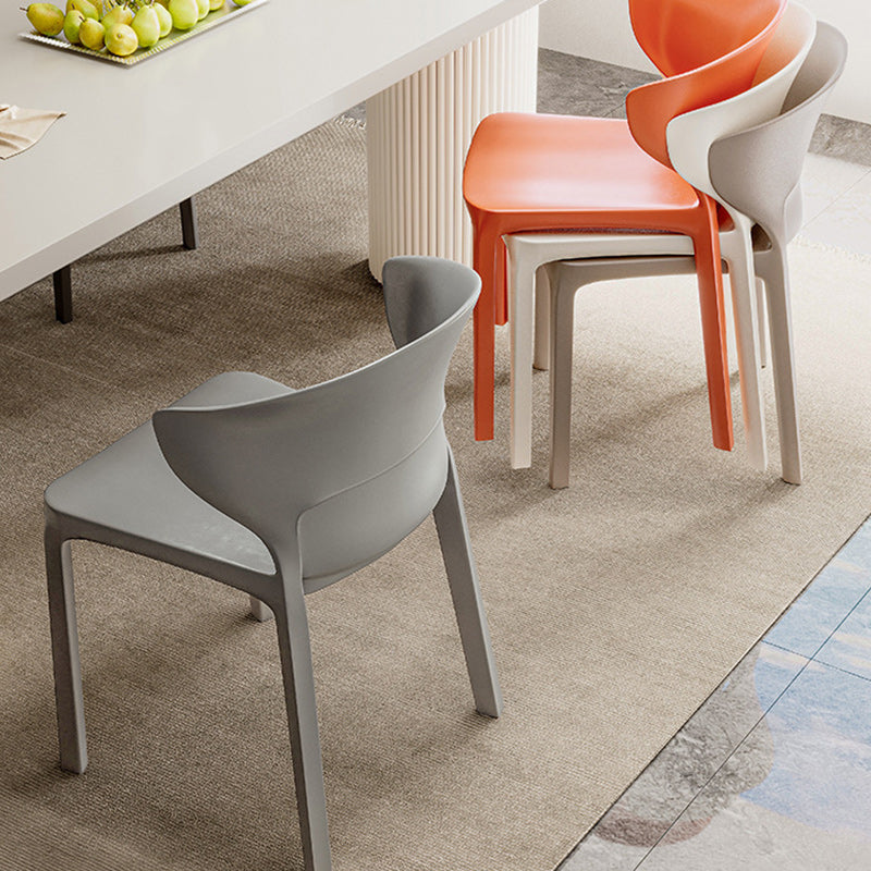 Contemporary Scandinavian PP Plastic Square Ergonomivally Design Stackable Dining Chair Backrest For Dining Room