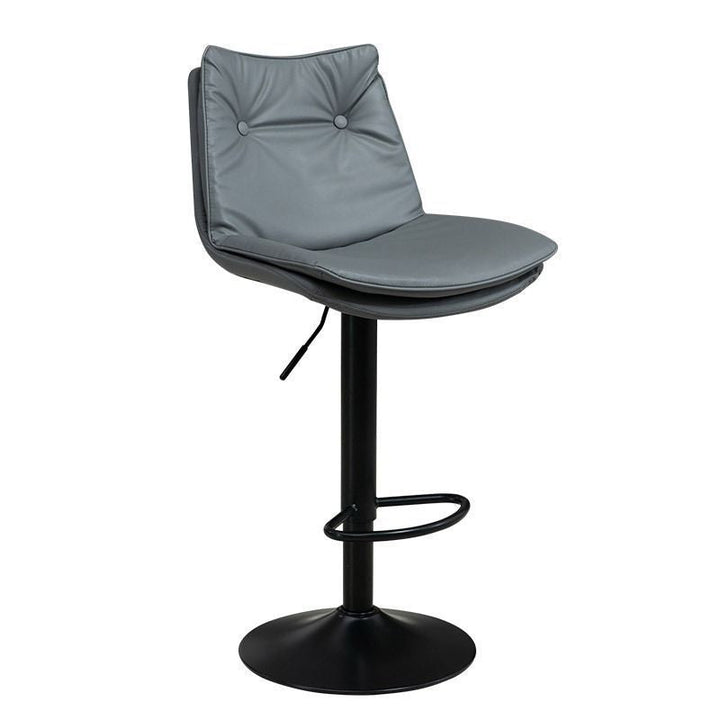 Modern Minimalist Rectangular Faux Nappa Leather Iron Bar Stool Backrest Armless For Dining Room