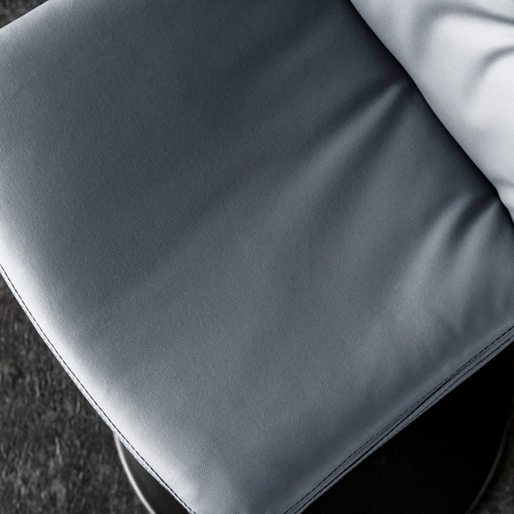 Modern Minimalist Rectangular Faux Nappa Leather Iron Bar Stool Backrest Armless For Dining Room