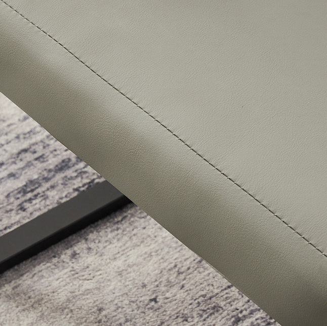Contemporary Scandinavian Square Carbon Steel Faux Nappa Leather Chair Backrest For Living Room