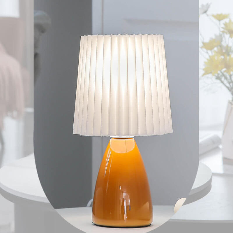Glass &amp; Fabric Table Lamp, Nordic Vintage Design for Living Room | Havora Lighting