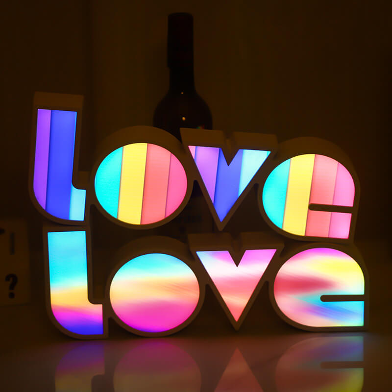 Contemporary Creative PS LOVE Letters Wedding Valentines LED Decoration Night Light Table Lamp for Bedroom