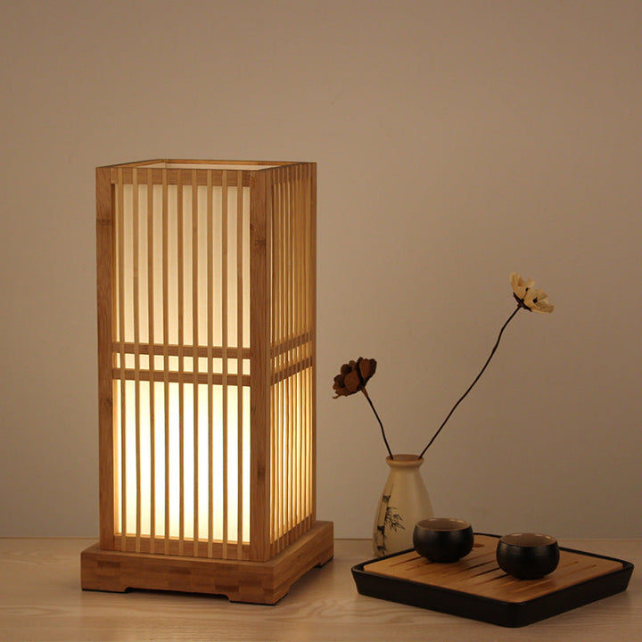 Traditional Japanese Bamboo Table Lamp for Bedroom | Havora Designer Lighting