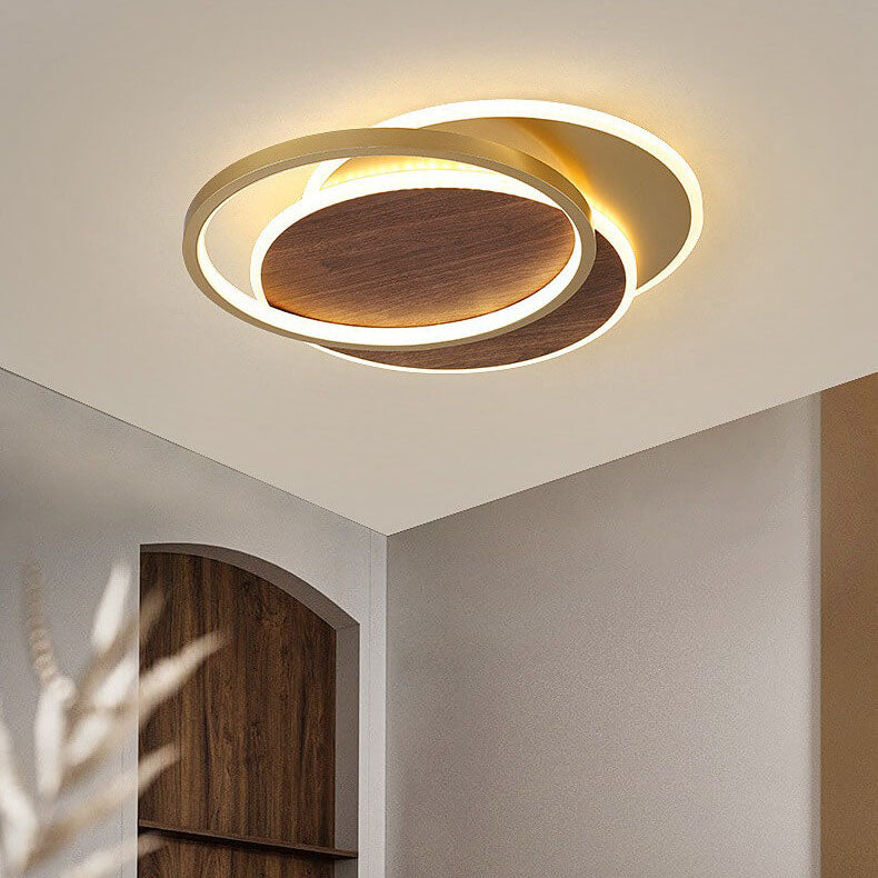 Modern Nordic  Wrought Iron Round Circular LED Flush Mount Lighting for Living Room