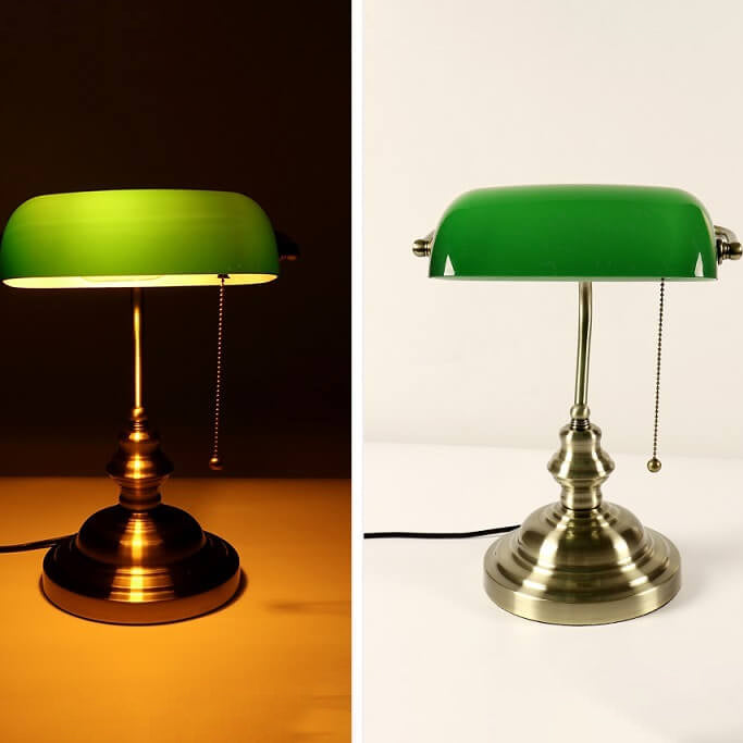 Glass &amp; Metal Table Lamp, Retro Industrial Design for Living Room | Havora Lighting