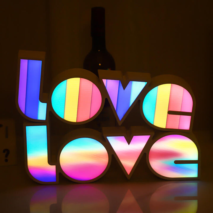 Contemporary Creative PS LOVE Letters Wedding Valentines LED Decoration Night Light Table Lamp for Bedroom
