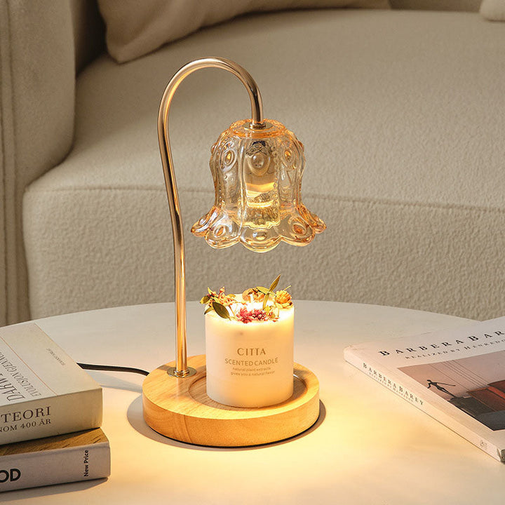 Modern Creative Simple Solid Wood Lily Of The Valley 1-Light Melting Wax Table Lamp