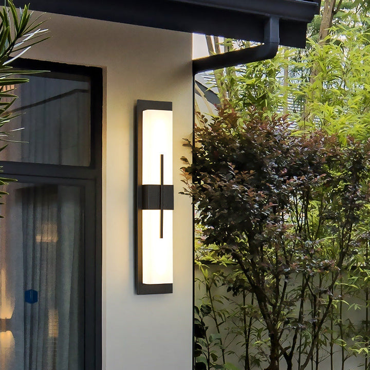Modern Minimalist Rectangular Waterproof Stainless Steel Acrylic LED Wall Sconce Lamp For Outdoor