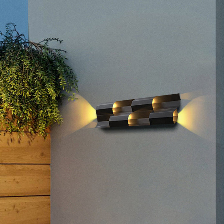 Contemporary Retro Waterproof Stainless Steel Rectangular LED Wall Sconce Lamp For Outdoor Patio