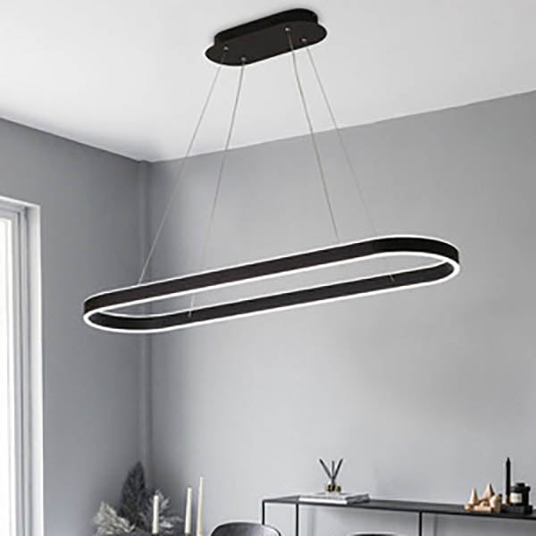 Modern Minimalist Light Luxury Oval Aluminum LED Chandelier