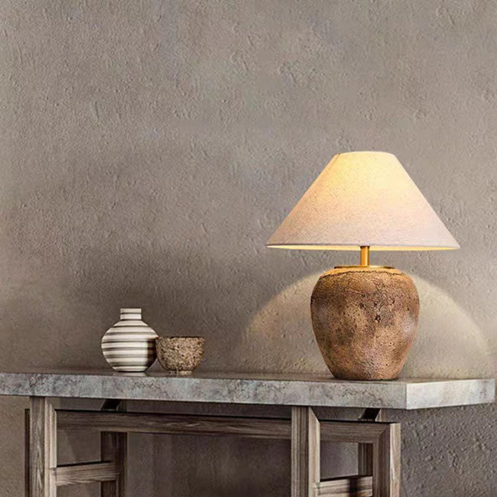 Shabby Chic Ceramic &amp; Fabric Table Lamp for Bedroom | Havora Designer Lighting