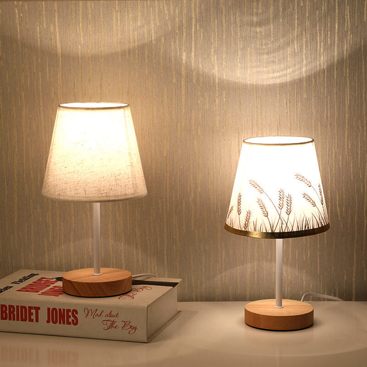 Contemporary Nordic Table Lamp in Solid Wood &amp; Fabric — Living Room Lighting | Havora