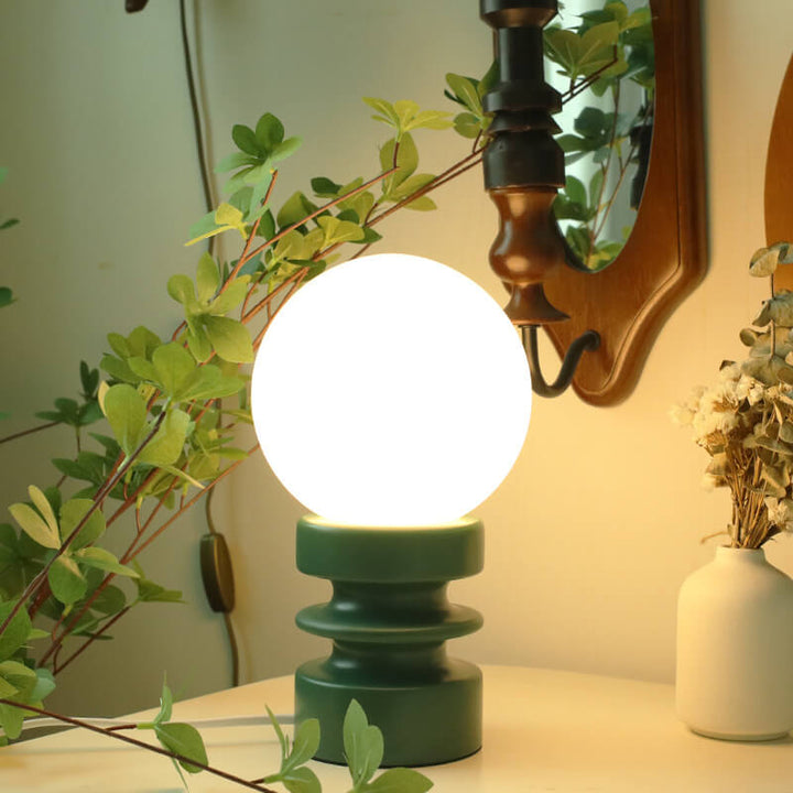 Vintage Wood &amp; Glass Table Lamp for Bedside | Havora Designer Lighting