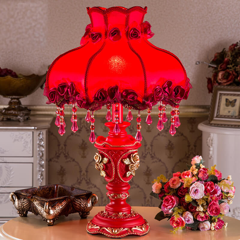 European Wedding Tassel Table Lamp in Fabric &amp; Resin — Living Room Lighting | Havora