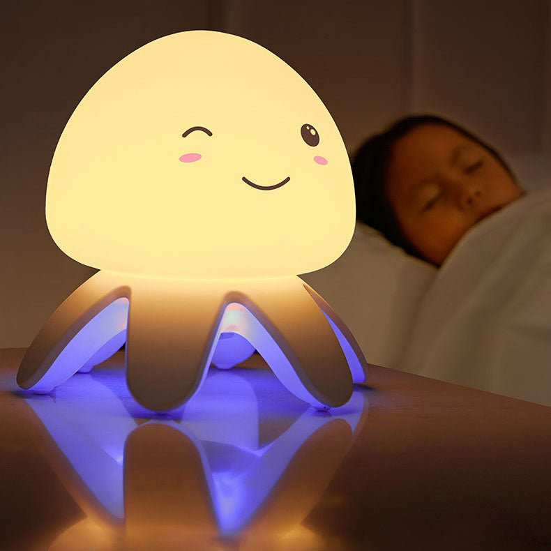 Contemporary Creative Silicone Jellyfish Music USB Rechargeable Remote Control LED Night Light Table Lamp