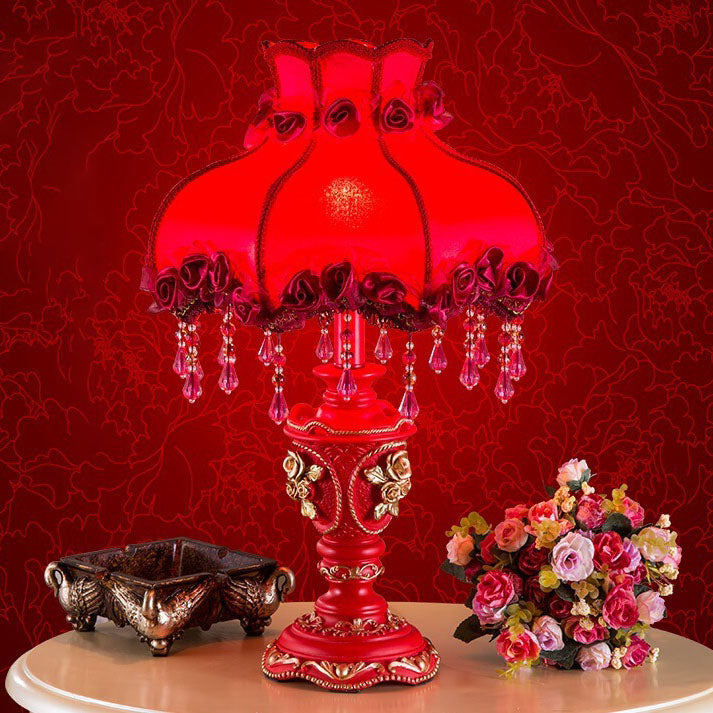 European Wedding Tassel Table Lamp in Fabric &amp; Resin — Living Room Lighting | Havora
