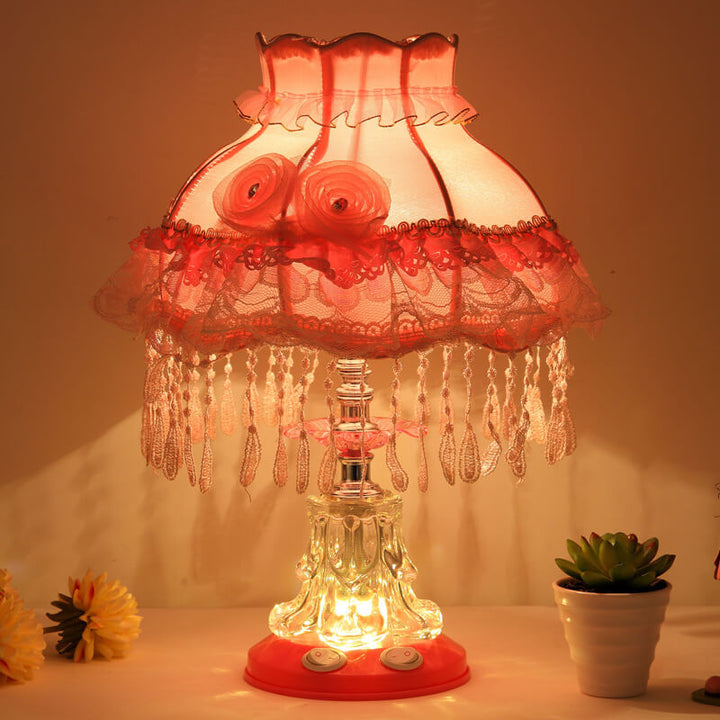 Fabric &amp; Glass Table Lamp, European Wedding Design for Living Room | Havora Lighting