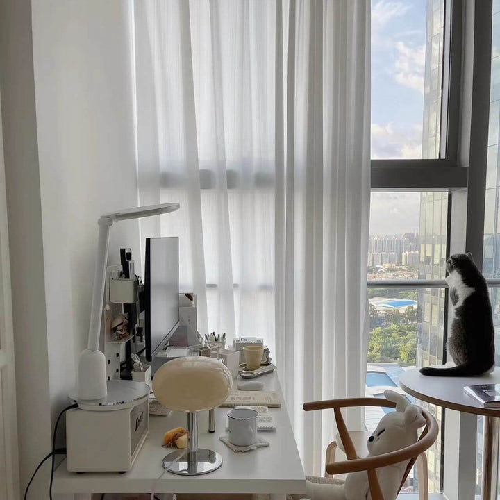 Iron &amp; Glass Table Lamp, Contemporary Nordic Design for Bedroom | Havora Lighting