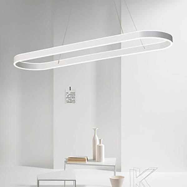 Modern Minimalist Light Luxury Oval Aluminum LED Chandelier