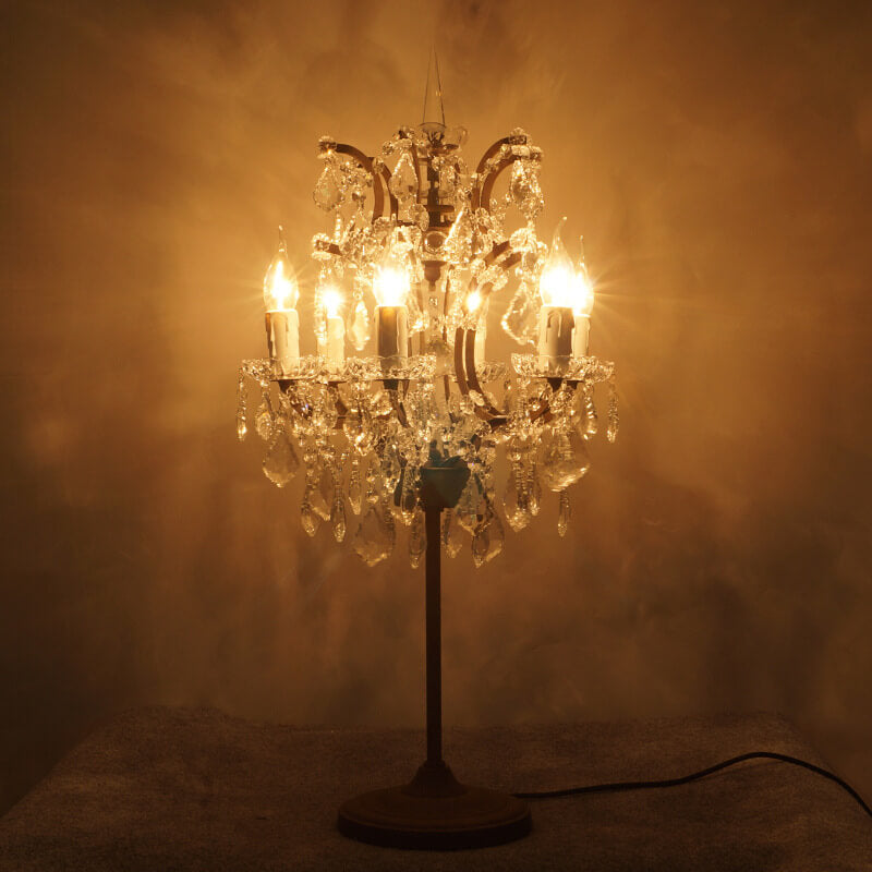 Crystal Table Lamp, Traditional Vintage Candelabra Design for Living Room | Havora Lighting