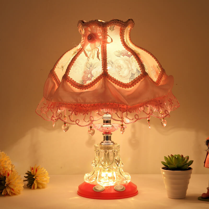 Fabric &amp; Glass Table Lamp, European Wedding Design for Living Room | Havora Lighting