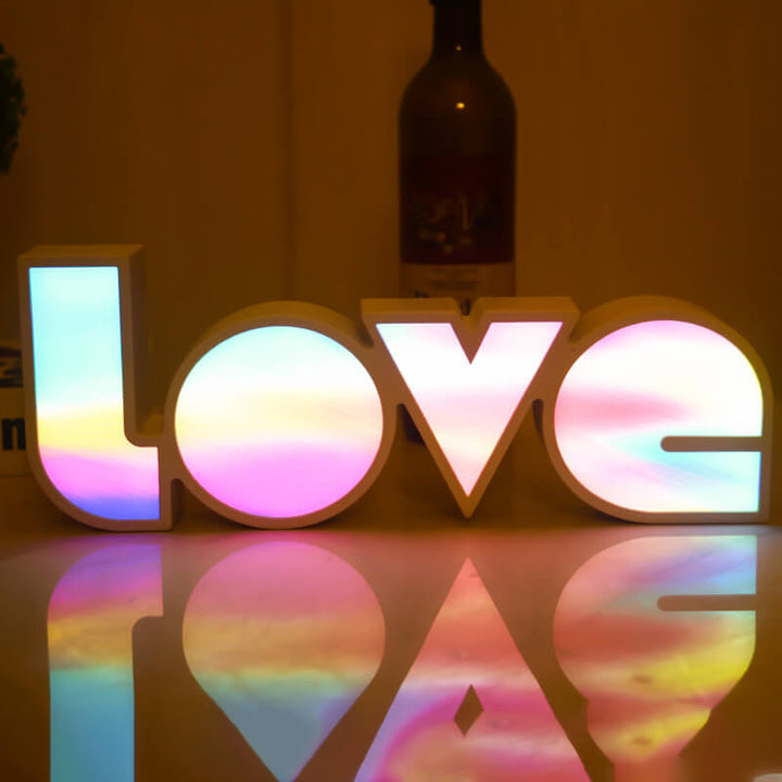Contemporary Creative PS LOVE Letters Wedding Valentines LED Decoration Night Light Table Lamp for Bedroom