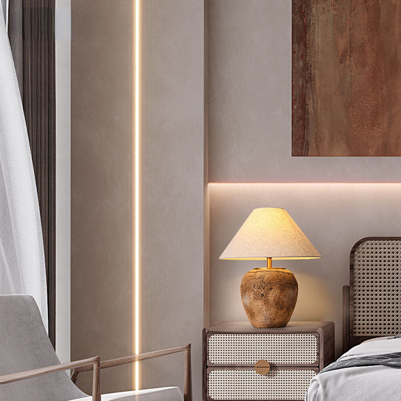 Shabby Chic Ceramic &amp; Fabric Table Lamp for Bedroom | Havora Designer Lighting
