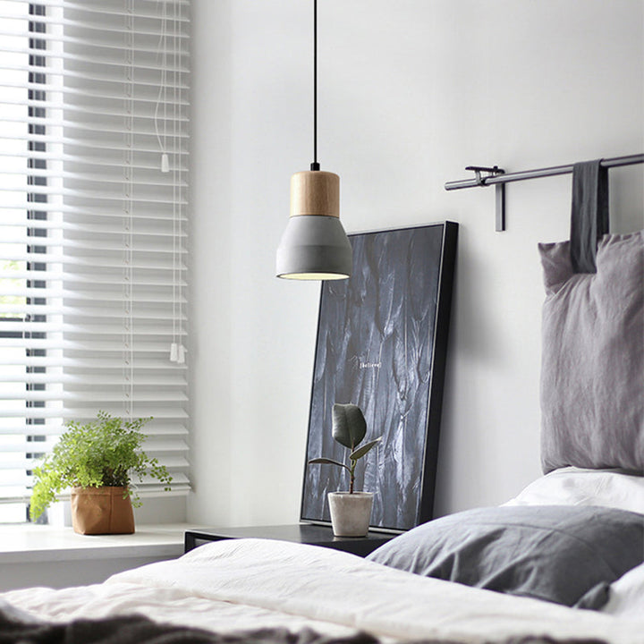 Nordic Cement Tapered 1-Light Mini LED Pendant Light