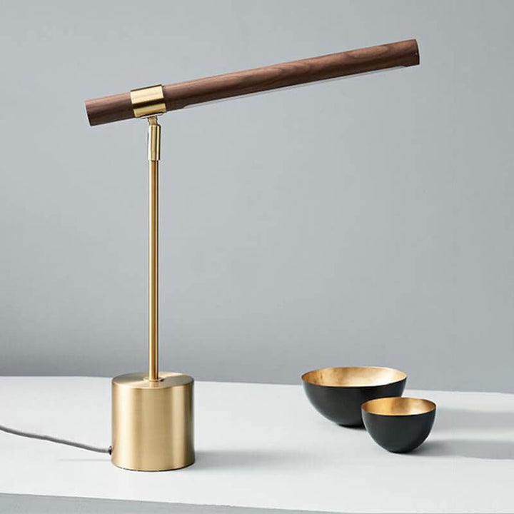 Nordic Minimalist Table Lamp in Wood Grain &amp; Metal — Living Room Lighting | Havora