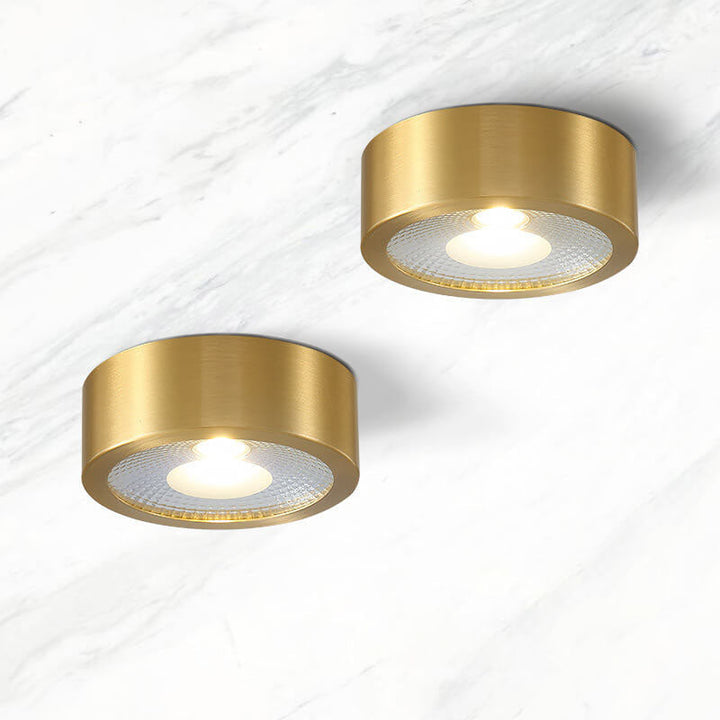Modern Luxury Round Copper Ultra-thin LED Flush Mount Light For Hallway
