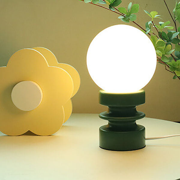 Vintage Wood &amp; Glass Table Lamp for Bedside | Havora Designer Lighting