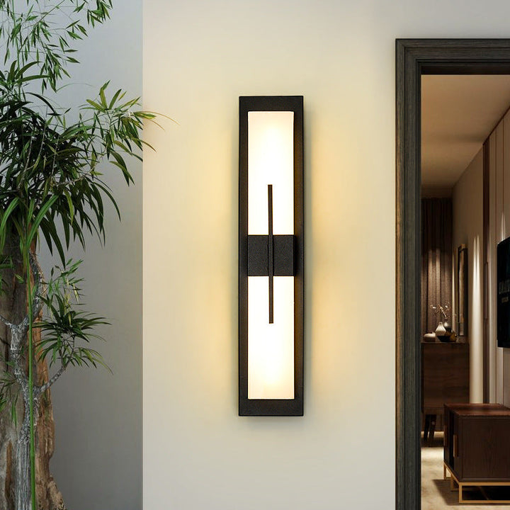 Modern Minimalist Rectangular Waterproof Stainless Steel Acrylic LED Wall Sconce Lamp For Outdoor