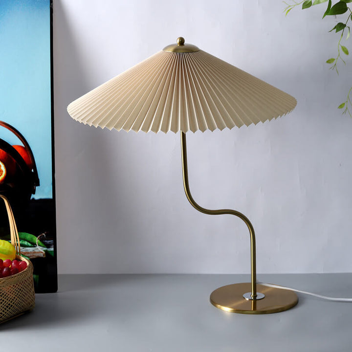 Retro Pleated Fabric Table Lamp for Living Room | Havora Designer Lighting