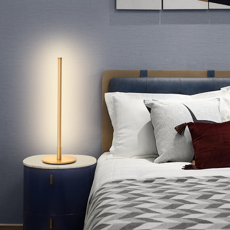 Modern Minimalist Linear Acrylic &amp; Metal Table Lamp for Living Room | Havora Designer Lighting