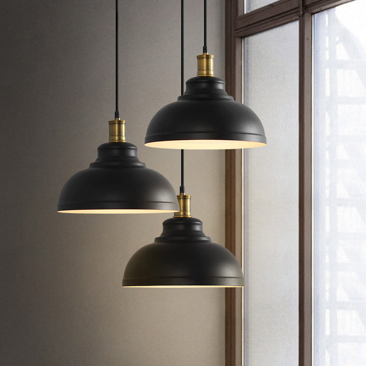 Contemporary Industrial Dome Round Pot Lid Iron 1-Light Pendant Light for Living Room
