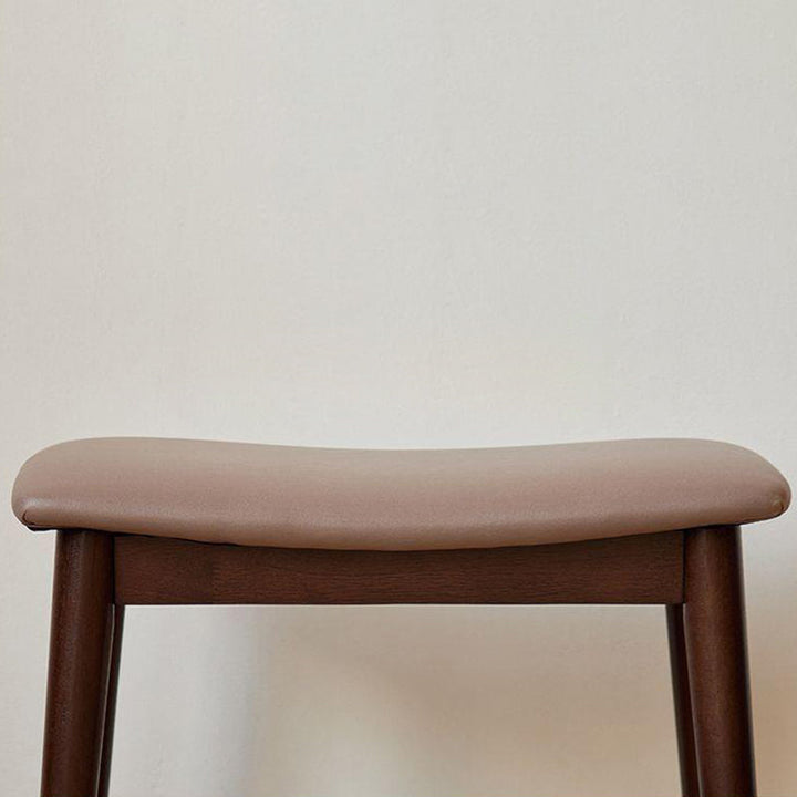 Modern Minimalist Rectangular Soft PU Leather Wood Vanity Stool For Bedroom