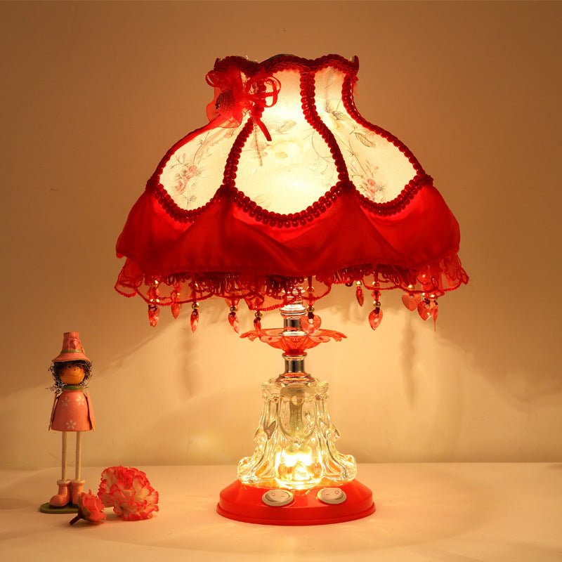 Fabric &amp; Glass Table Lamp, European Wedding Design for Living Room | Havora Lighting