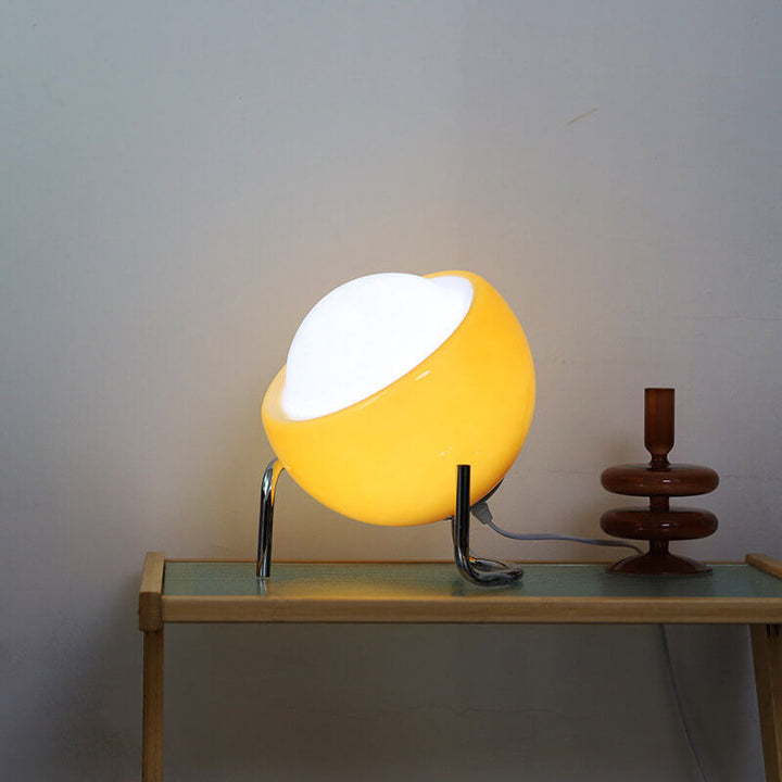 Glass &amp; Iron Table Lamp, Contemporary Nordic Design for Bedroom | Havora Lighting