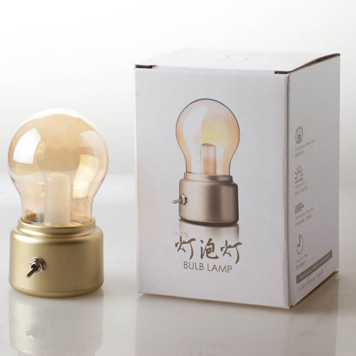 Contemporary Retro Bulb Ball ABS USB Charging LED Table Lamp For Bedroom