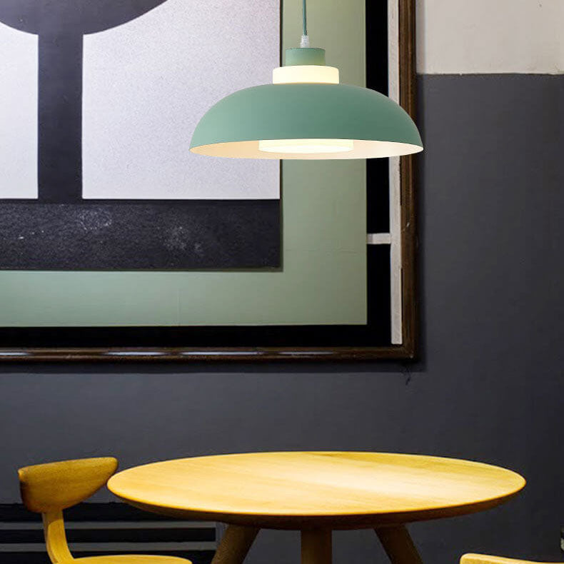 Modern Solid Color Macaron Acrylic Aluminum 1-Light Pendant Light