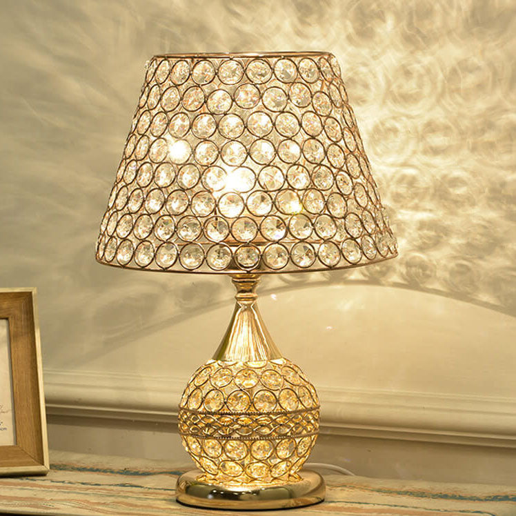 Nordic Luxury Crystal Cone Geometry 1-Light Table Lamp