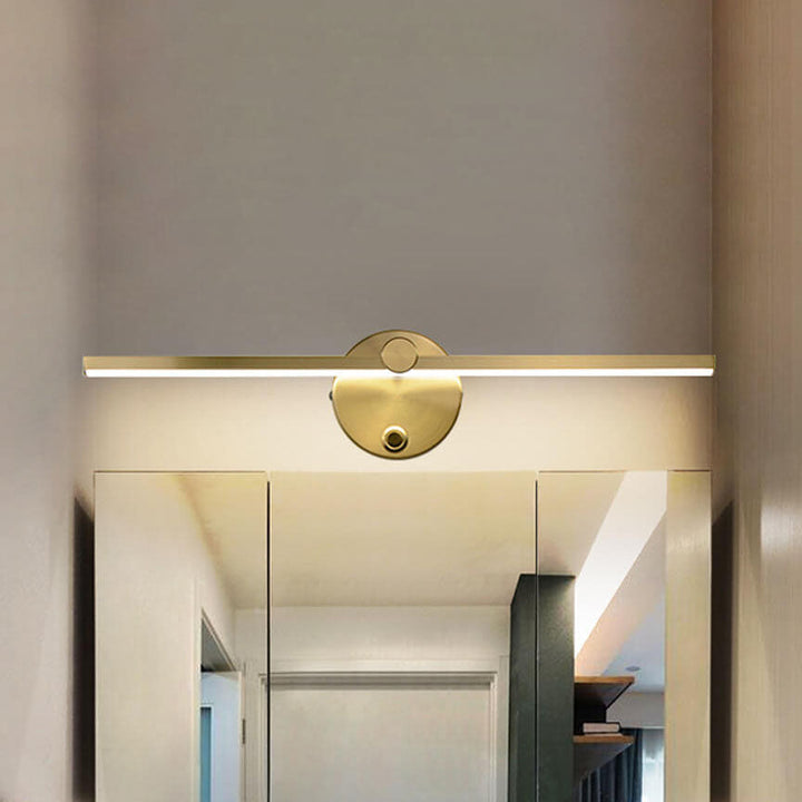 Nordic Minimalist Aluminum Long Bar Switch LED Mirror Wall Sconce Lamp