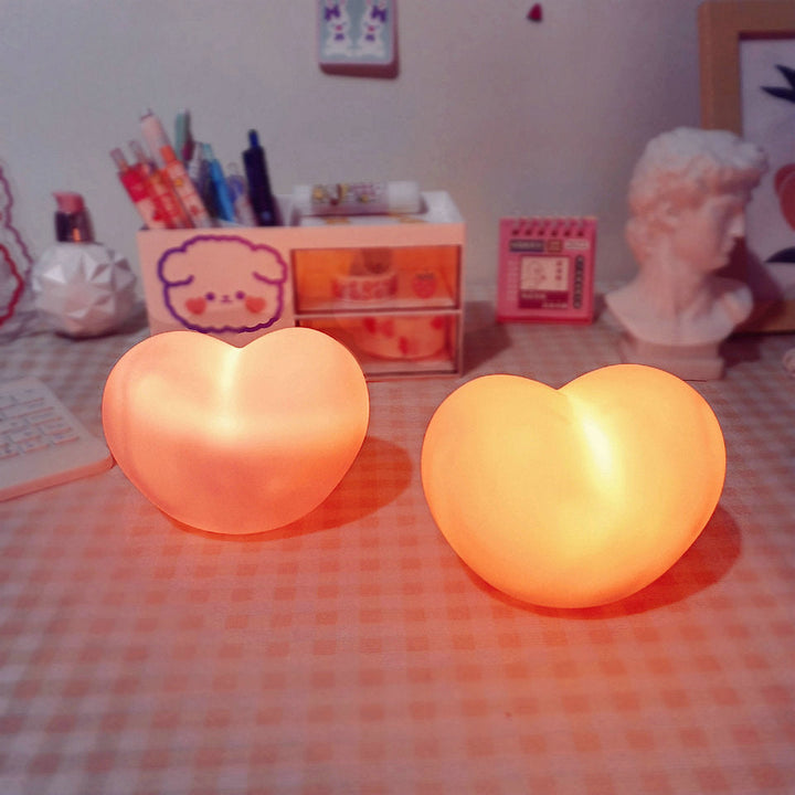 Contemporary Creative Rubber Coating Heart LED Night Light Table Lamp For Bedroom