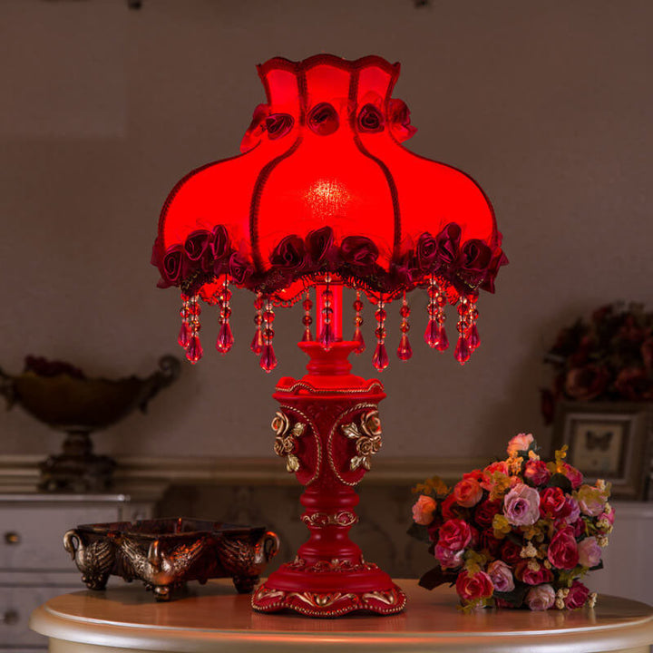 European Wedding Tassel Table Lamp in Fabric &amp; Resin — Living Room Lighting | Havora