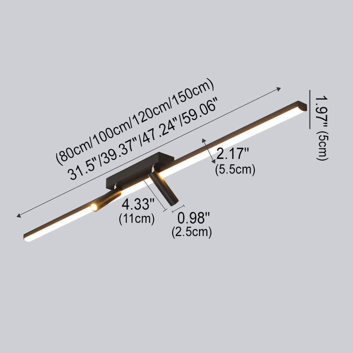 Modern Minimalist Long Strip LED Spotlight Flush Mount Ceiling Light