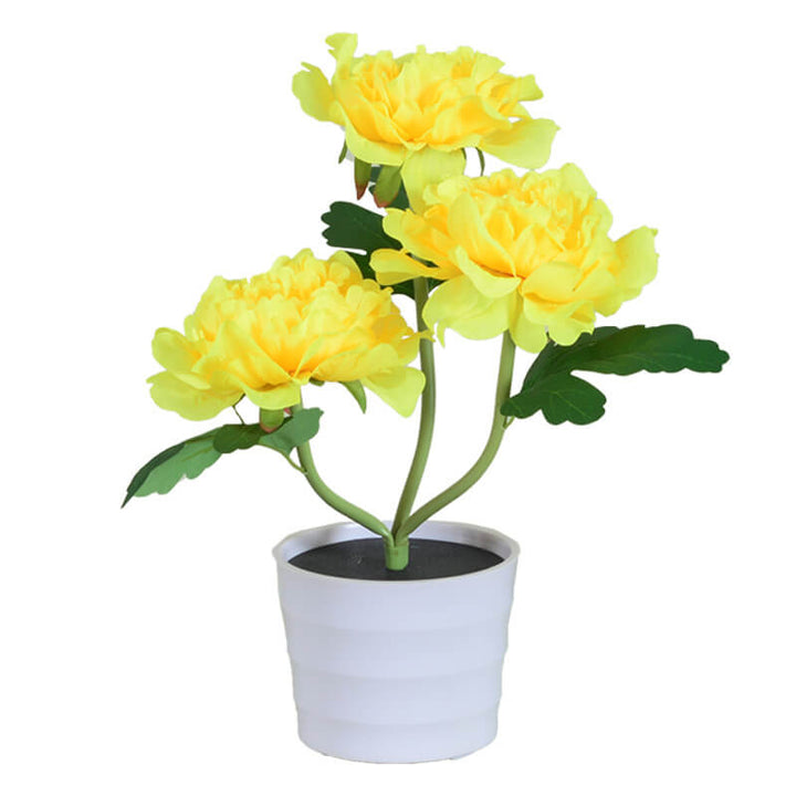 Outdoor Solar Simulation Peony Flower Bonsai Decoration LED Table Lamp