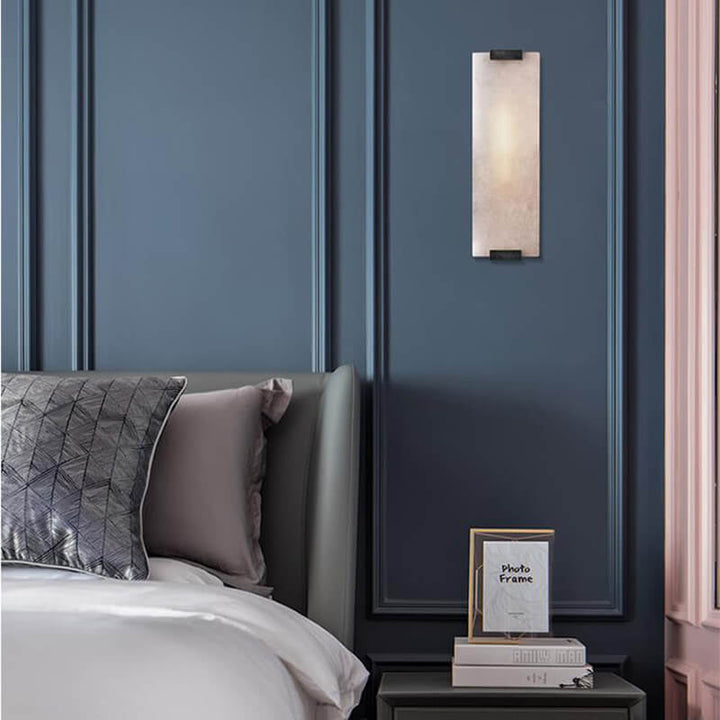 Nordic Light Luxury Copper Marble Strip Design 3-Light Wall Sconce Lamp