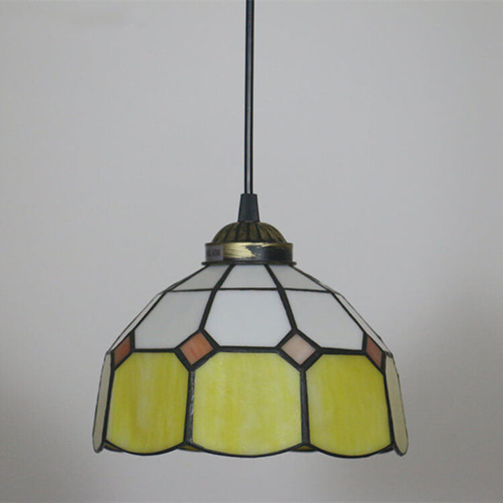 Tiffany Stained Glass Dome Shade European 1-Light Pendant Light