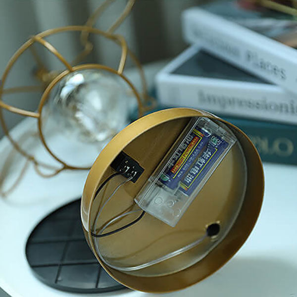 Creative Mouse Metal Cage LED Decorative Battery Table Lamp