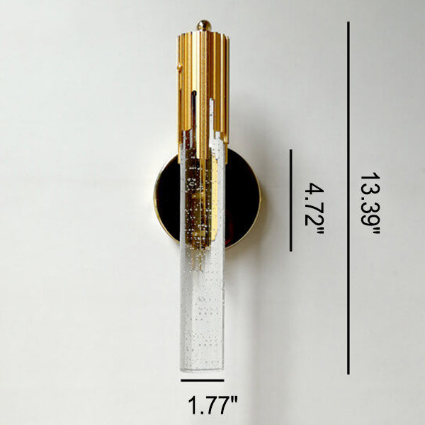 Luxury Gold Bubble Crystal Column LED Wall Sconce Lamp